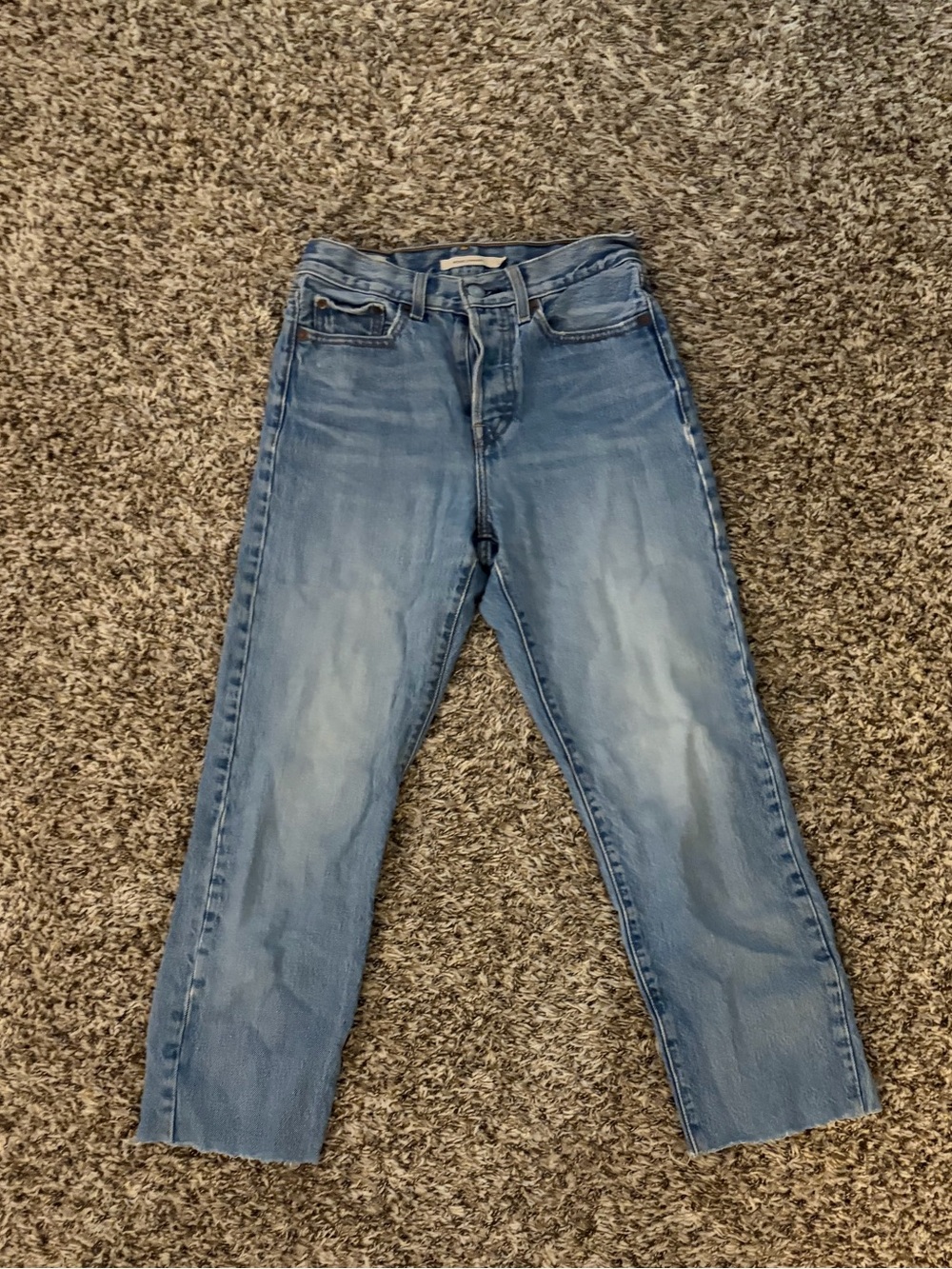 High-Rise Light Blue Cropped Women’s Jeans